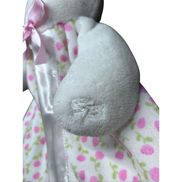 Stephan Baby Bunny Lovey Security Blanket Pink White Green Strawberry Gingham Ra - Picture 6 of 13